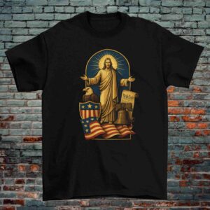 Jesus & the Constitution – Christian Patriotic T-Shirt (Black & White, 100% Cotton)
