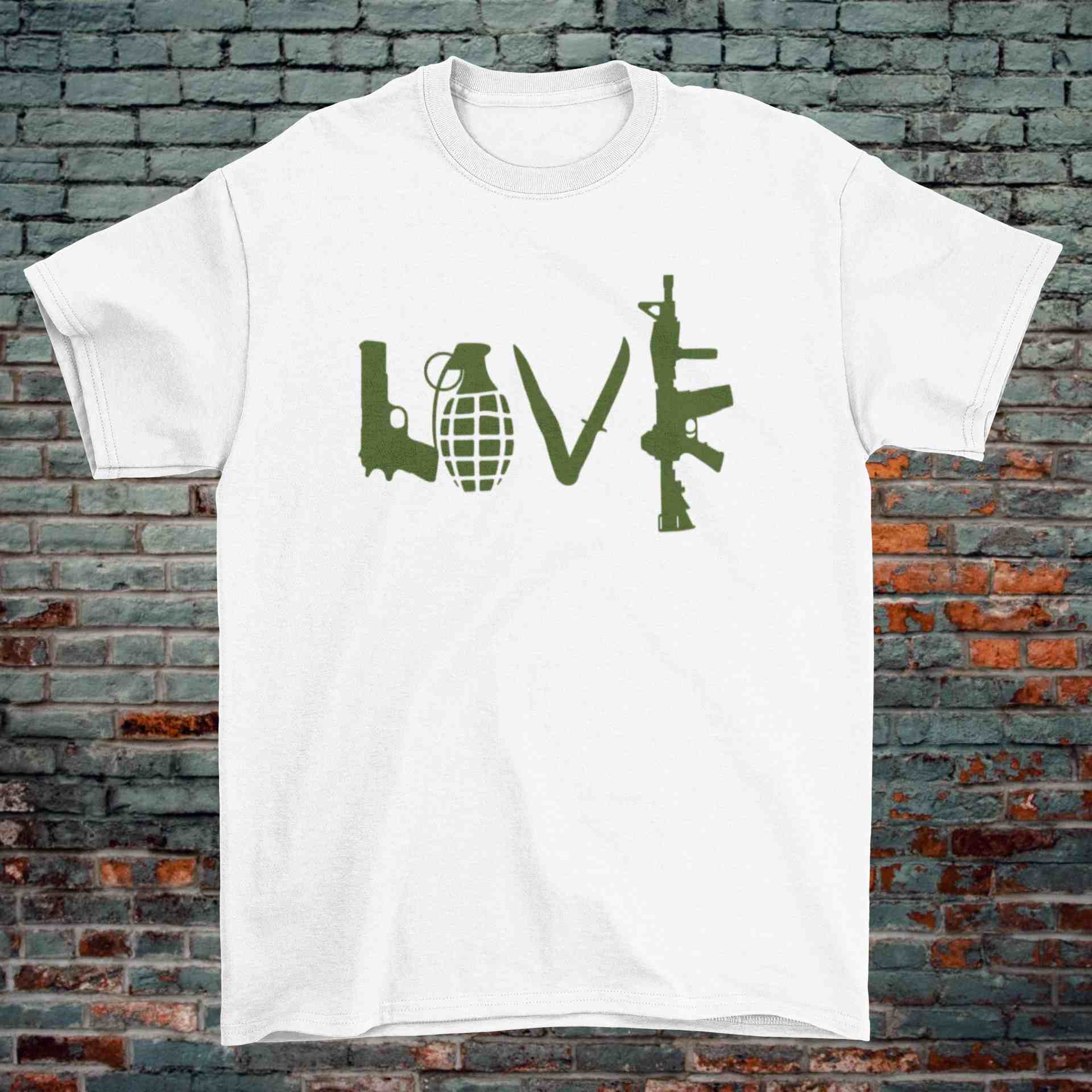 LOVE Military Style Graphic T-Shirt – 100% Cotton - Image 3
